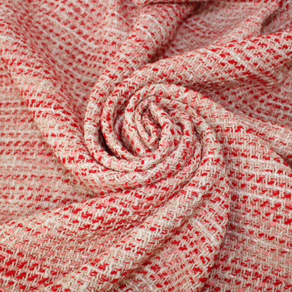 Tissu tweed coton - ton rouge rose - photo 1/4 | So Tissus