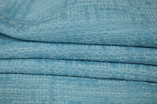 Tissu tweed coton - bleu ciel - photo 2/3 | So Tissus