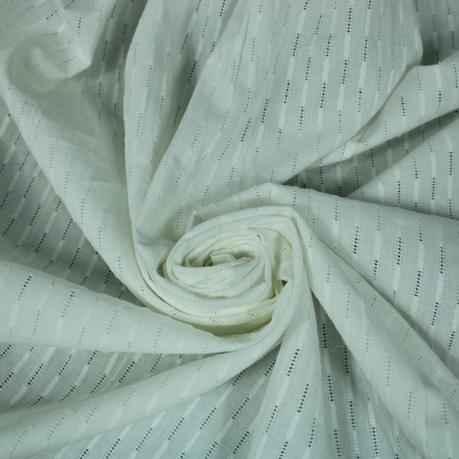 Tissu broderie anglaise - blanc