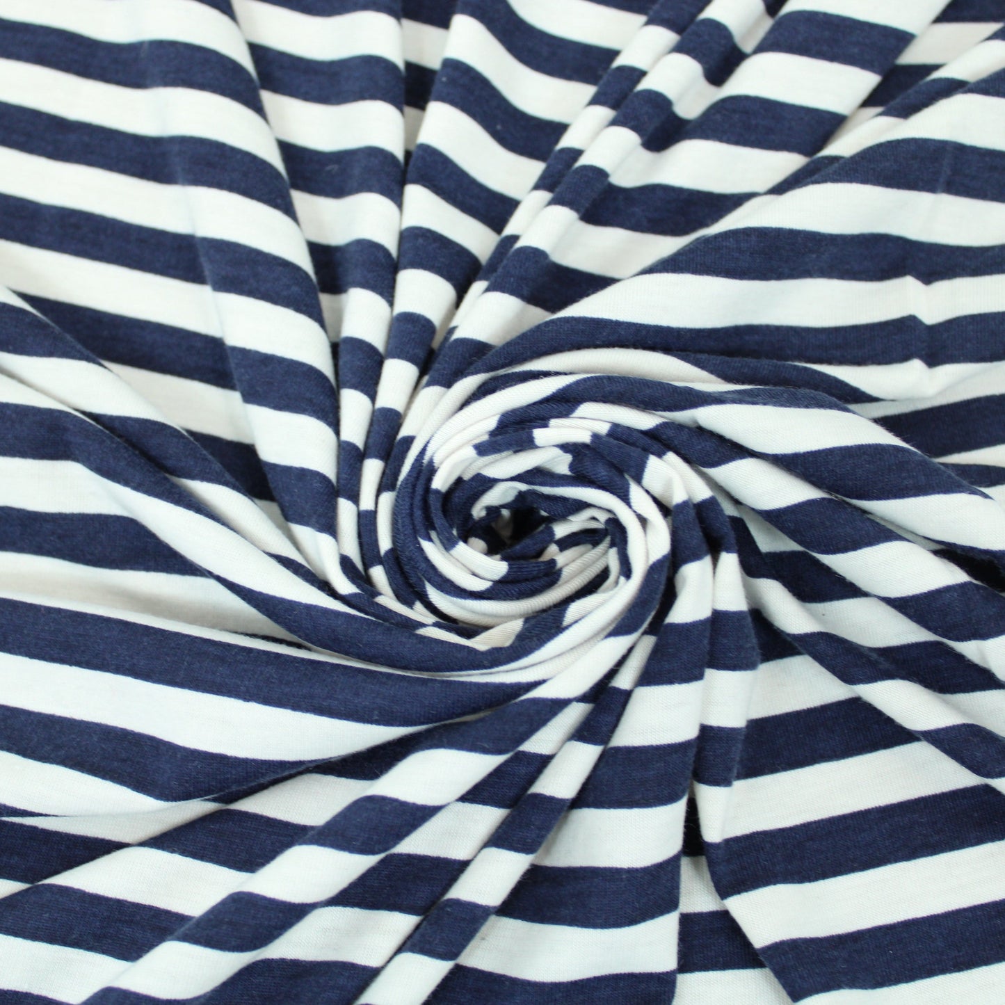 Tissu maille jersey - à rayures - bleu marine et blanc - photo 1/5 | So Tissus
