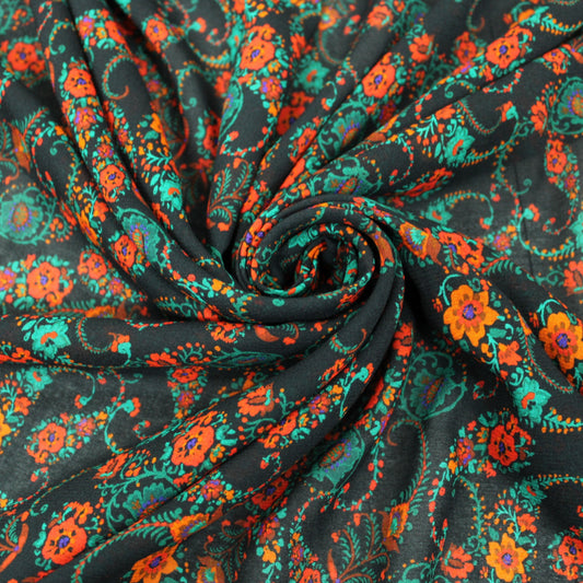 Tissu voile viscose - imprimé fleuri - photo 1/5 | So Tissus