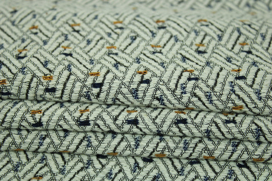 Tissu brocart - motif moucheté - ton écru - photo 2/5 | So Tissus