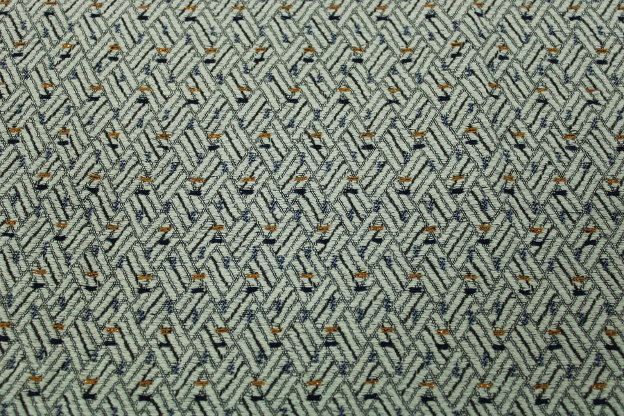 Tissu brocart - motif moucheté - ton écru