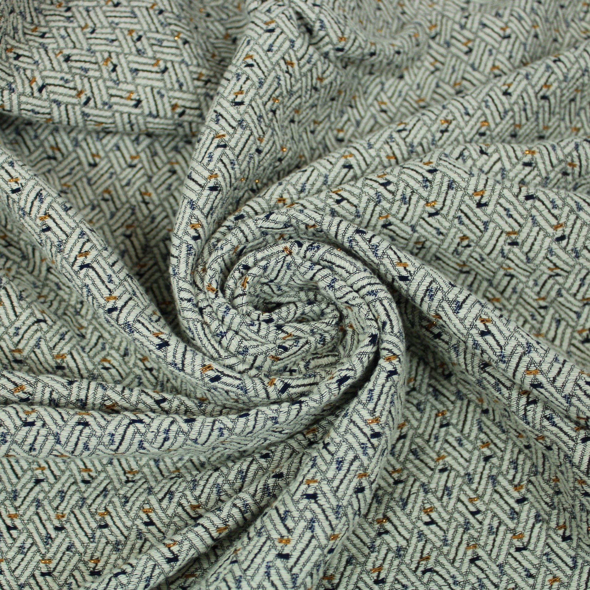 Tissu brocart - motif moucheté - ton écru - photo 1/5 | So Tissus