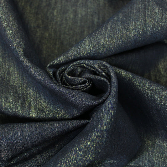 Tissu toile japonaise - denim - gris foncé et doré - photo 1/3 | So Tissus