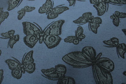 Tissu brocart motif papillons - ton bleu marine - photo 5/5 | So Tissus