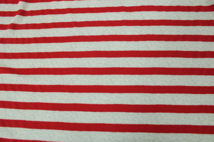 Tissu maille jersey - à rayures - rouge et blanc - photo 5/5 | So Tissus