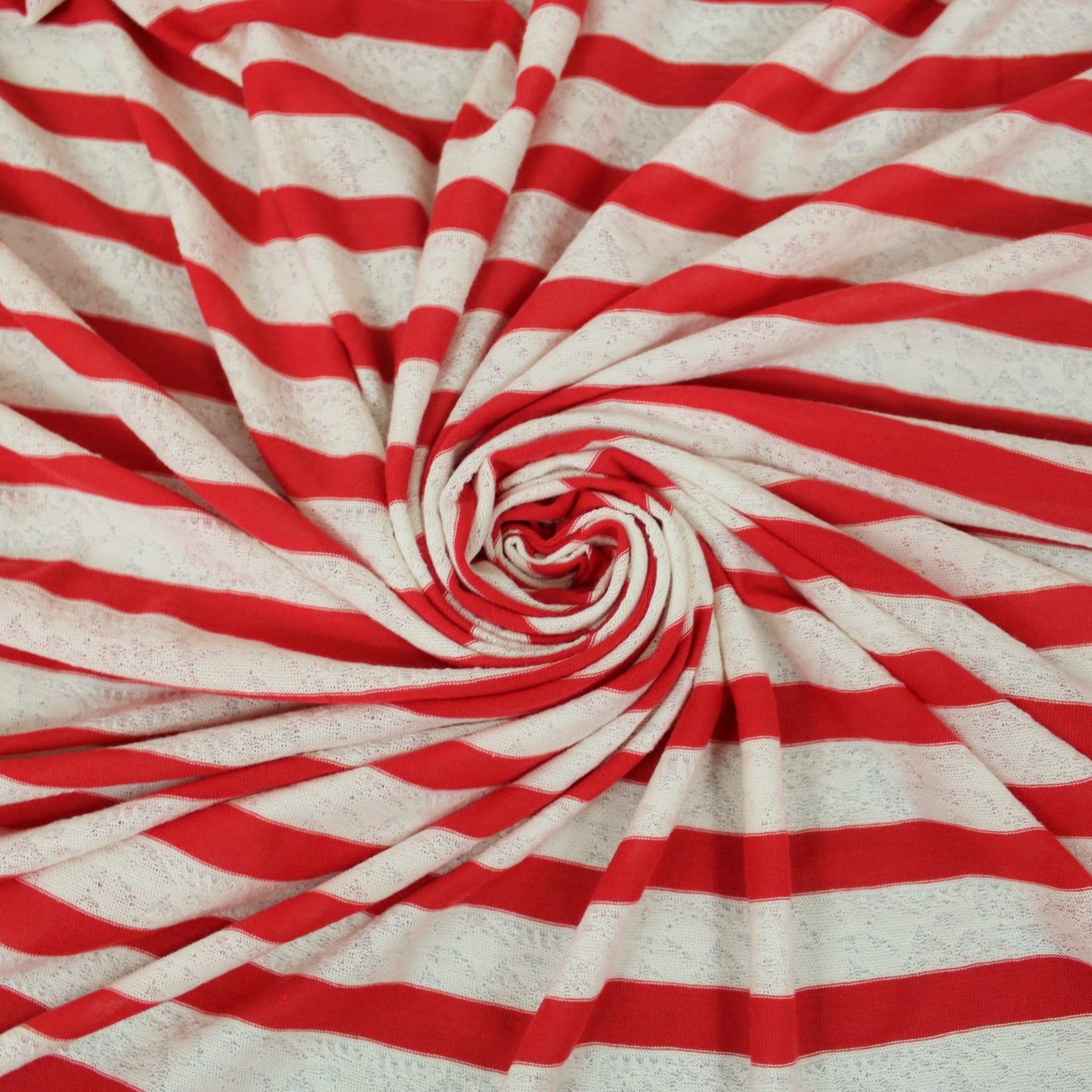 Tissu maille jersey - à rayures - rouge et blanc - photo 1/5 | So Tissus