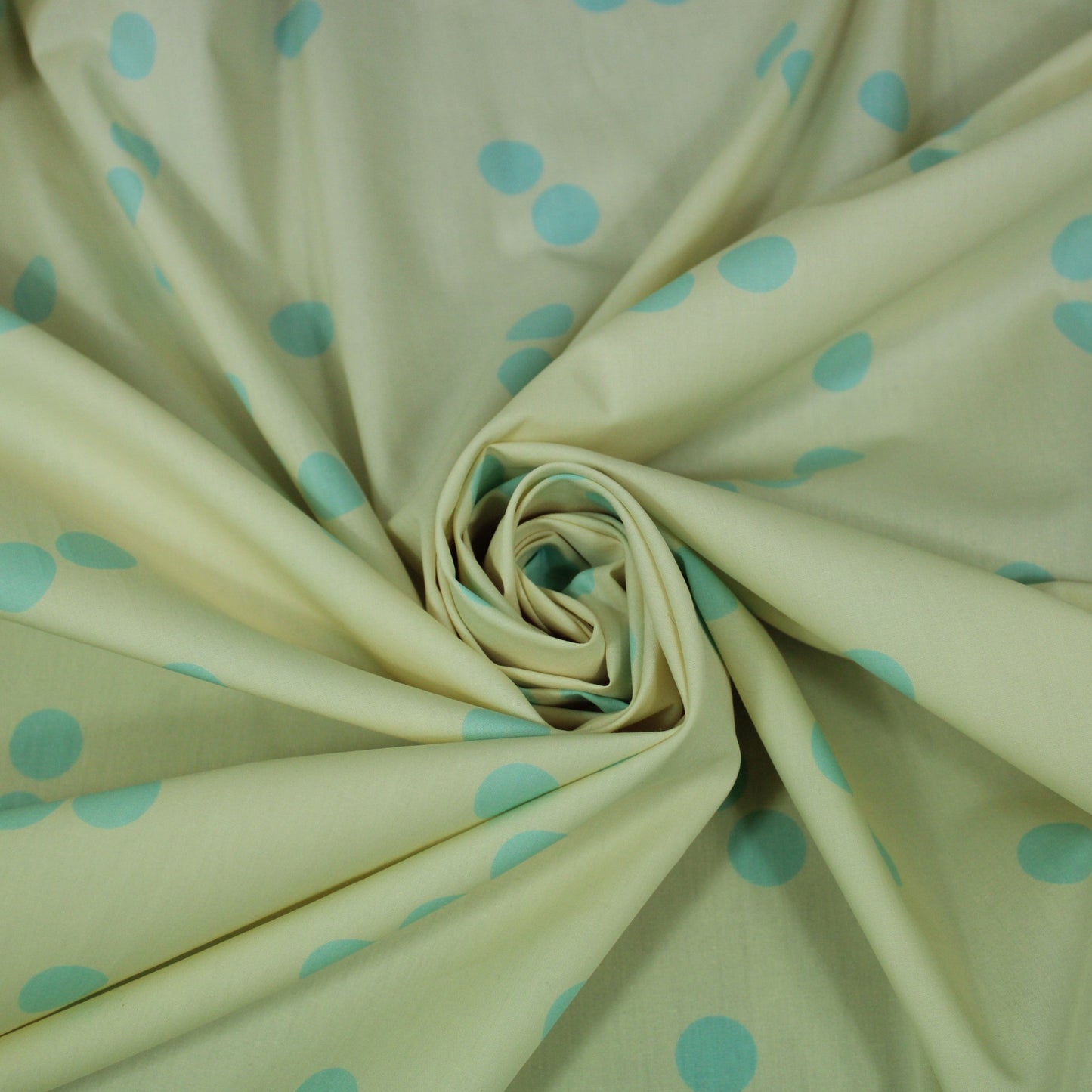 Tissu popeline coton - à pois - jaune pâle et bleu - photo 1/5 | So Tissus