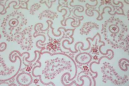 Tissu popeline coton - imprimé arabesque - blanc et framboise - photo 5/5 | So Tissus