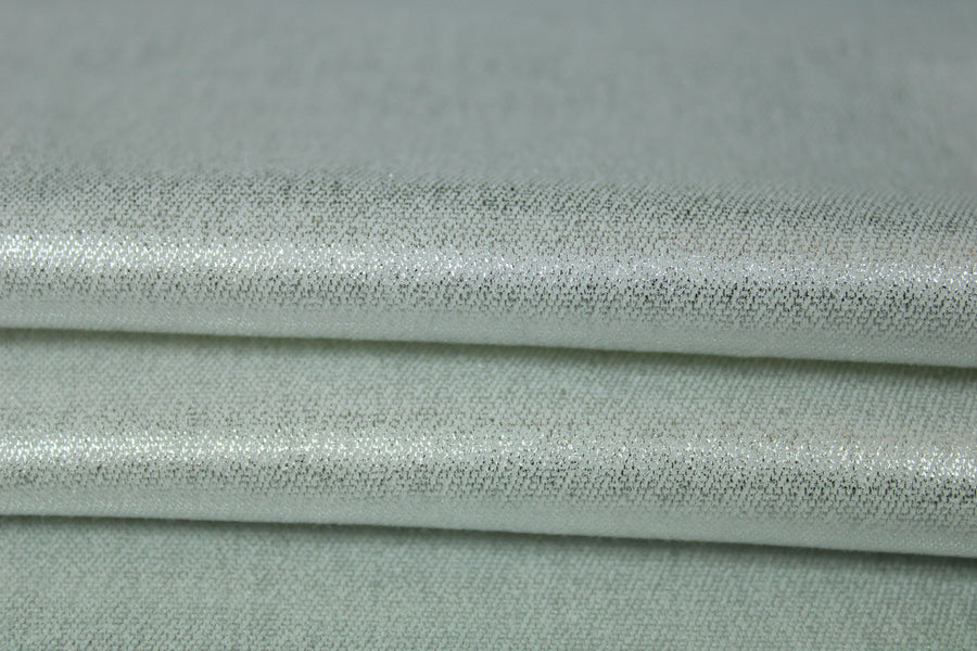 Tissu gabardine coton - blanc argenté