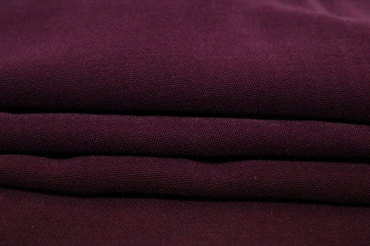 Tissu gabardine coton duveteuse - bordeaux - photo 2/3 | So Tissus