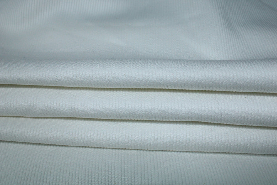 Tissu gabardine coton côtelé - blanc