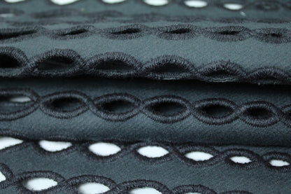 Tissu drap de laine brodé - gris souris foncé - photo 2/5 | So Tissus