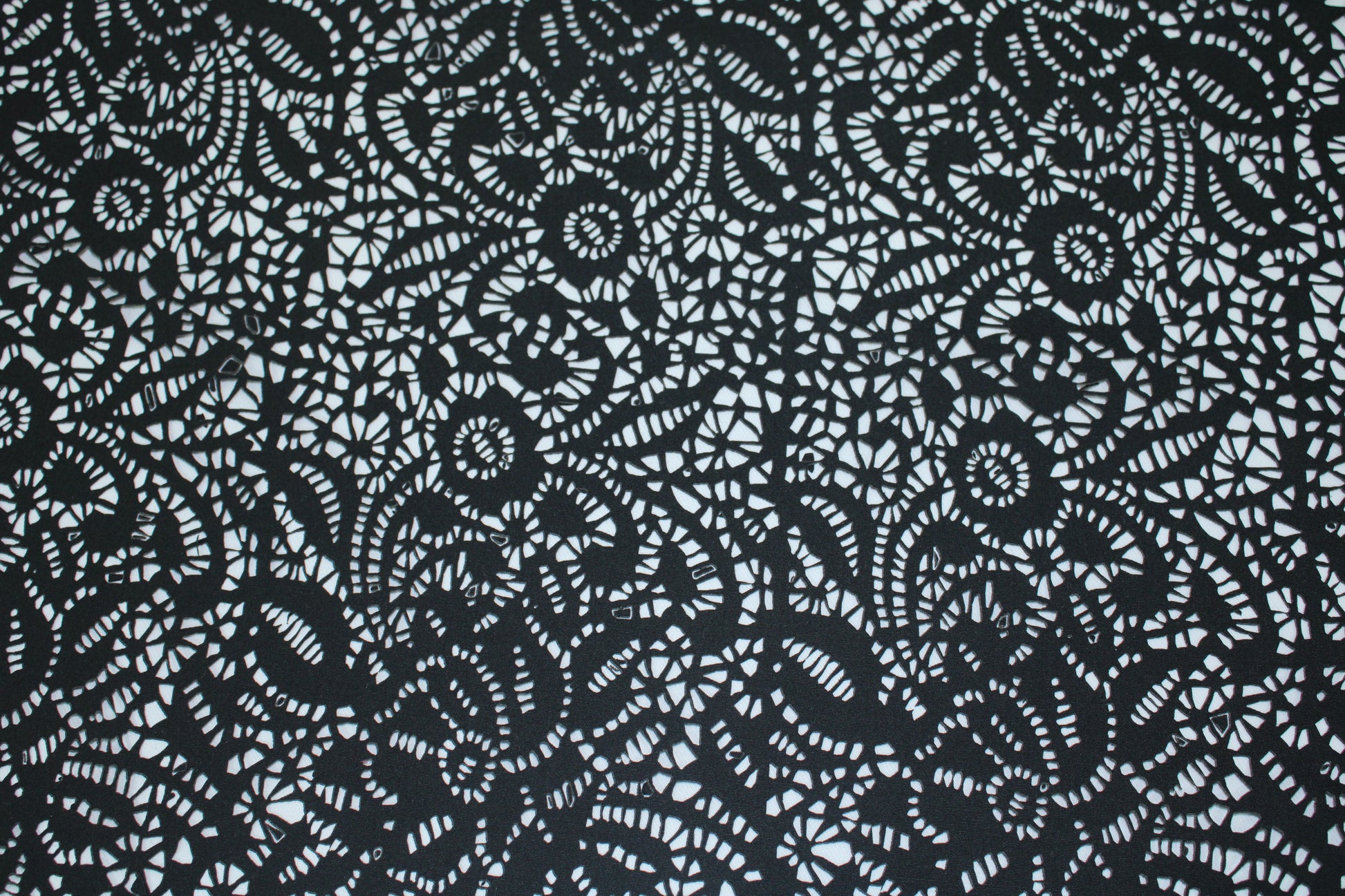 Tissu broderie anglaise au laser - noir - photo 5/5 | So Tissus