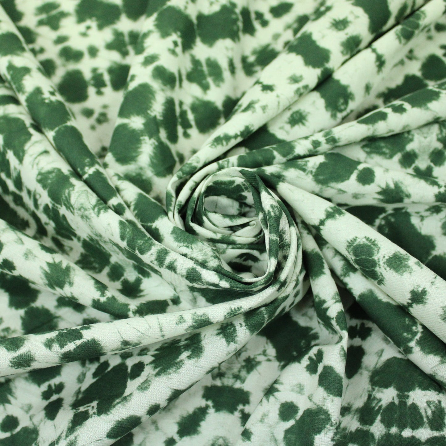 Tissu popeline coton - tie and dye - blanc et kaki - photo 1/5 | So Tissus