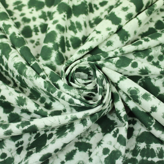 Tissu popeline coton - tie and dye - blanc et kaki - photo 1/5 | So Tissus