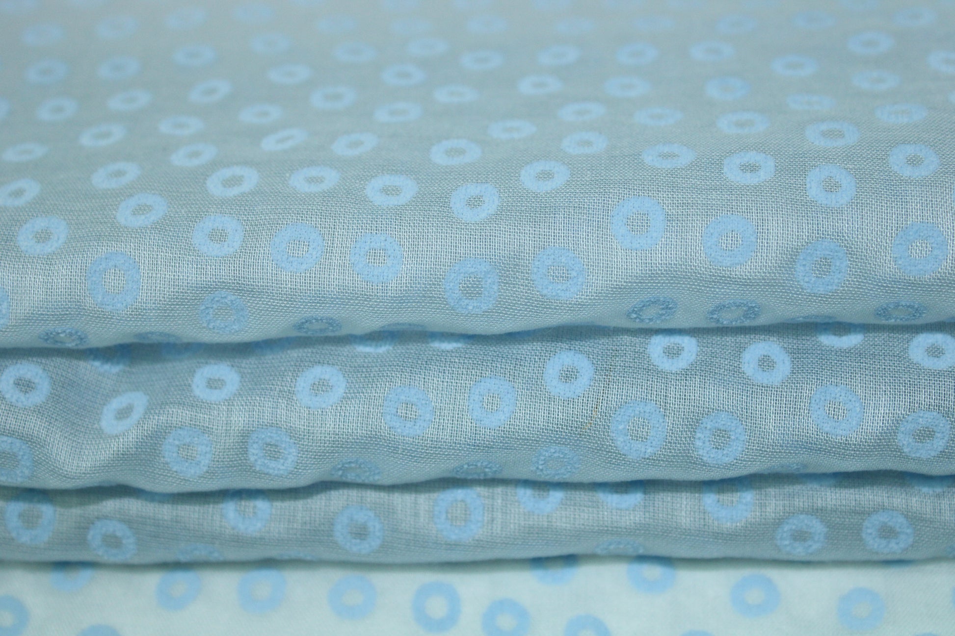 Tissu voile de coton - imprimé à pois - bleu ciel - photo 2/6 | So Tissus