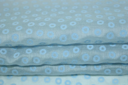 Tissu voile de coton - imprimé à pois - bleu ciel - photo 2/6 | So Tissus