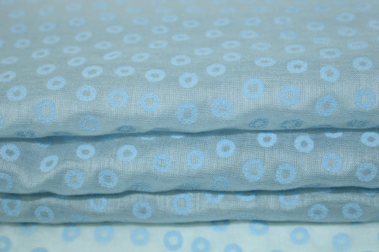 Tissu voile de coton - imprimé à pois - bleu ciel - photo 2/6 | So Tissus