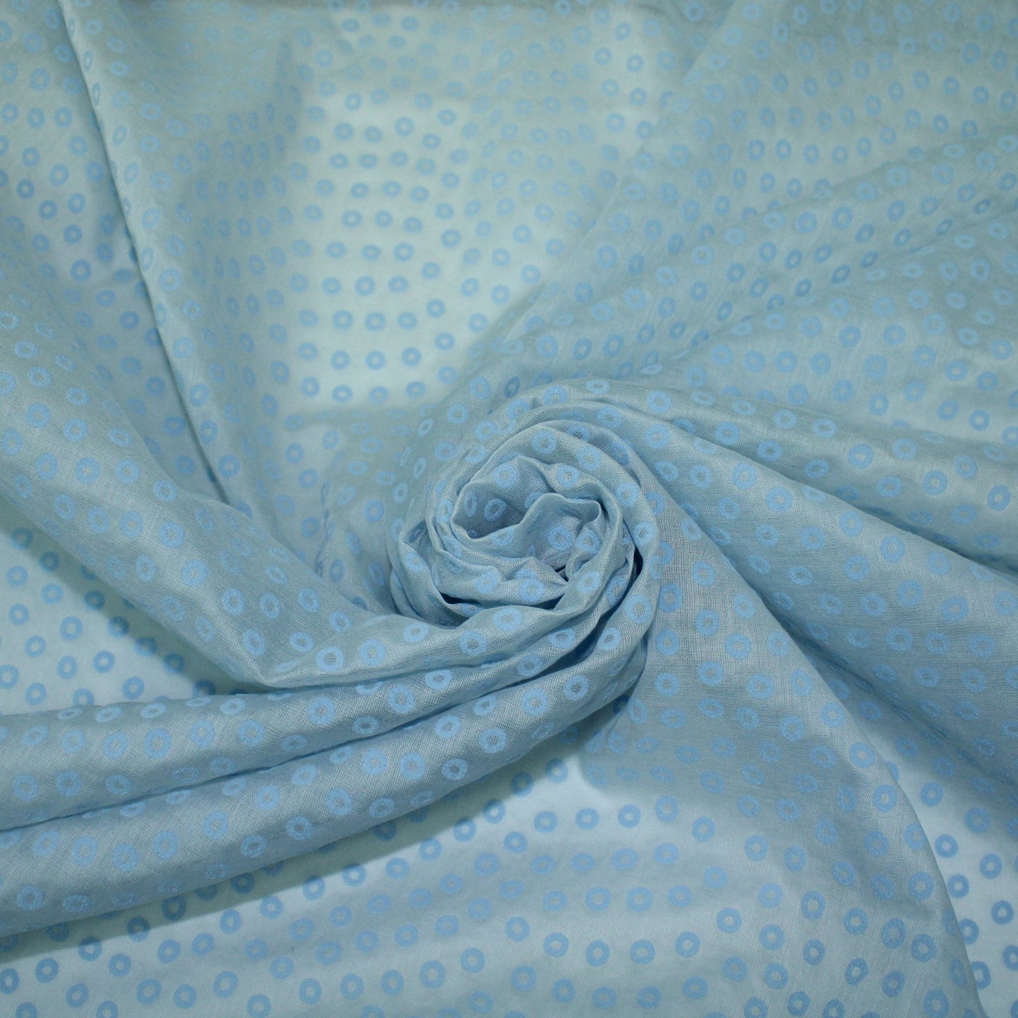 Tissu voile de coton - imprimé à pois - bleu ciel - photo 1/6 | So Tissus