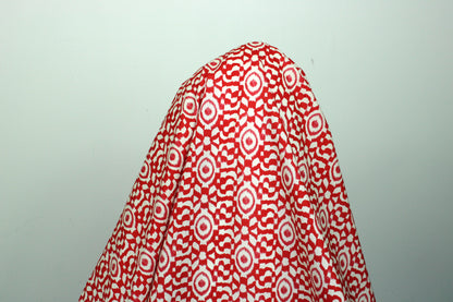 Coupon de 1,5 mètre - popeline coton - tie and dye - blanc et rouge - photo 3/5 | So Tissus