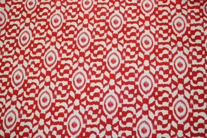 Coupon de 1,5 mètre - popeline coton - tie and dye - blanc et rouge - photo 5/5 | So Tissus