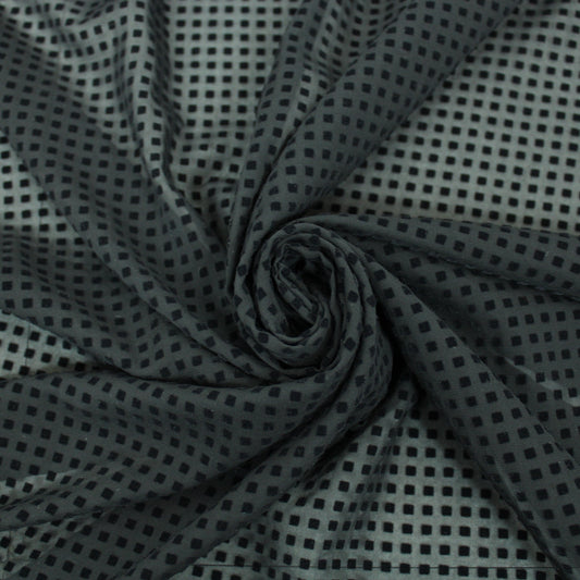 Tissu dévoré - motif géométrique - noir - photo 1/5 | So Tissus