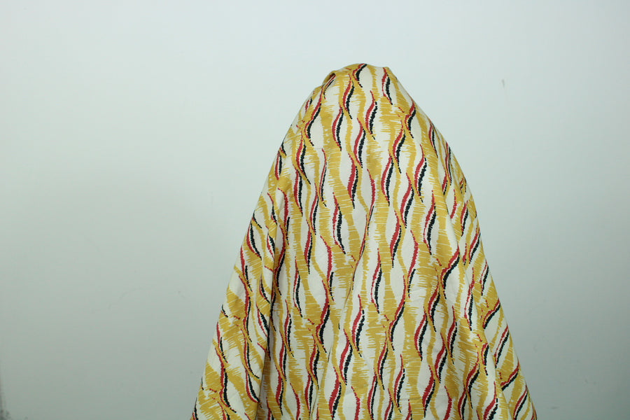 Tissu popeline coton - imprimé ondulé