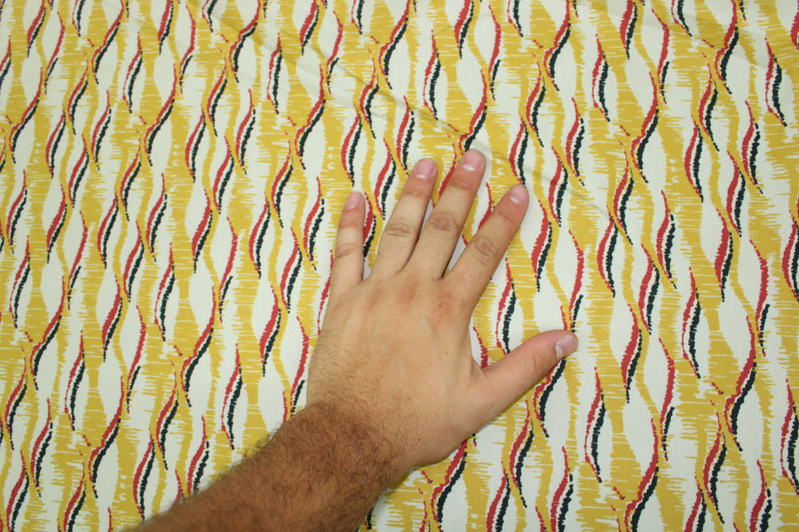 Tissu popeline coton - imprimé ondulé