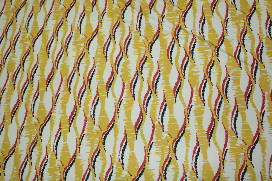 Tissu popeline coton - imprimé ondulé