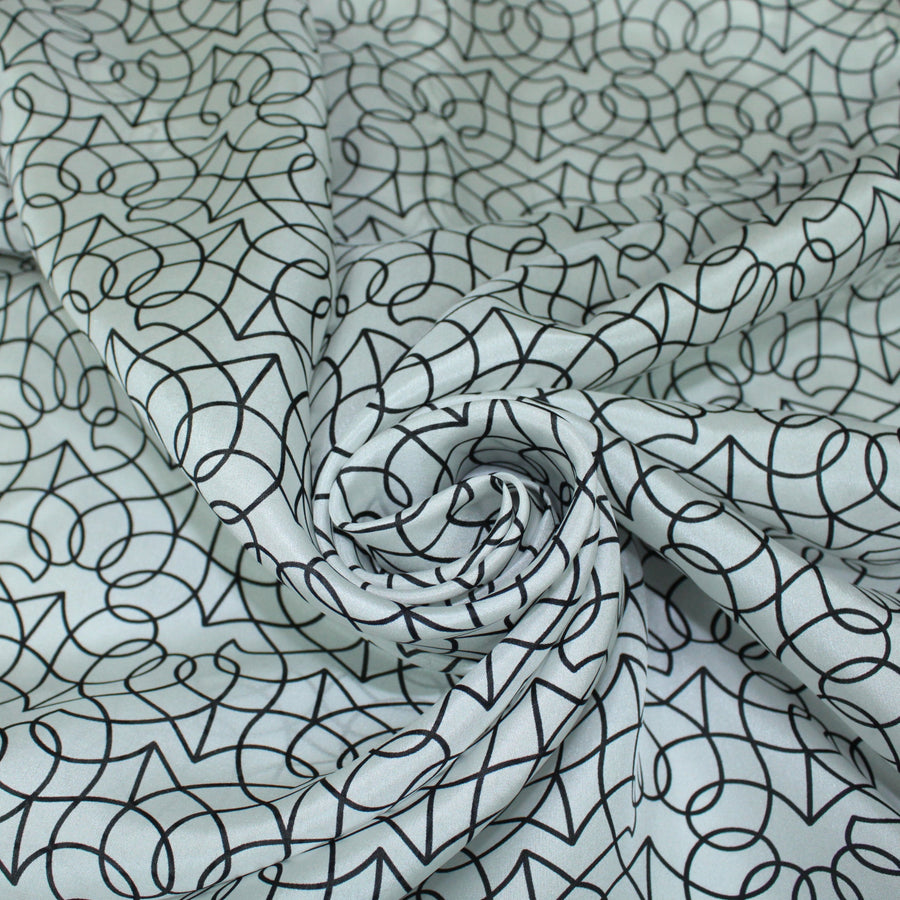 Tissu soie plume - imprimé doodling