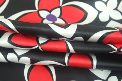 Tissu satin de soie 100% - imprimé fleur géométrique - photo 2/5 | So Tissus
