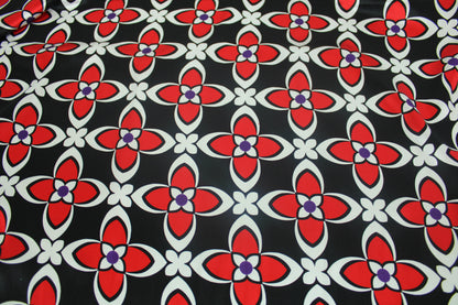 Tissu satin de soie 100% - imprimé fleur géométrique - photo 4/5 | So Tissus
