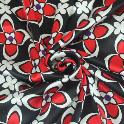 Tissu satin de soie 100% - imprimé fleur géométrique - photo 1/5 | So Tissus