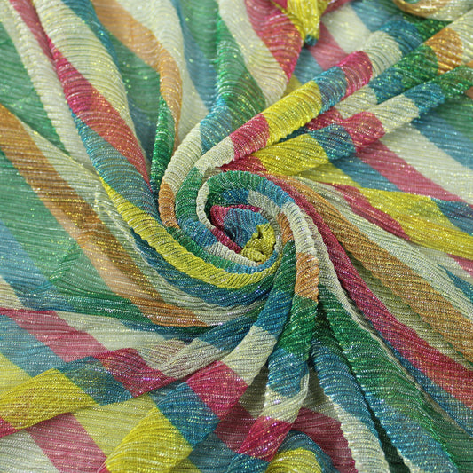 Tissu maille plissée - imprimé multicolores - photo 1/4 | So Tissus