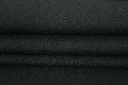 Tissu sergé de laine - noir - photo 2/3 | So Tissus