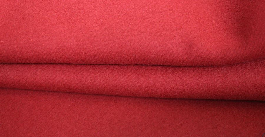 Tissu double drap de laine - rouge bourgogne