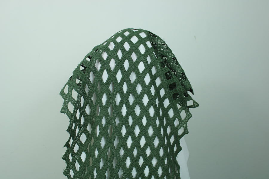 Tissu guipure à motif géométrique - kaki