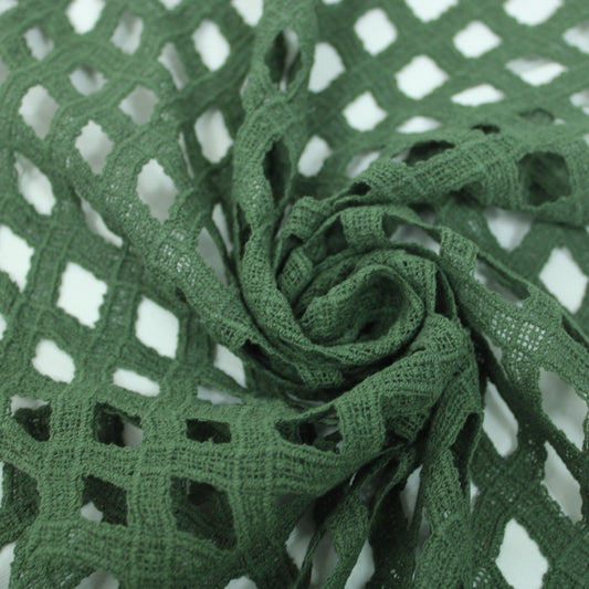 Tissu guipure à motif géométrique - kaki - photo 1/4 | So Tissus