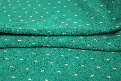 Tissu tweed de laine - à rayures - vert praisin et doré - photo 2/4 | So Tissus