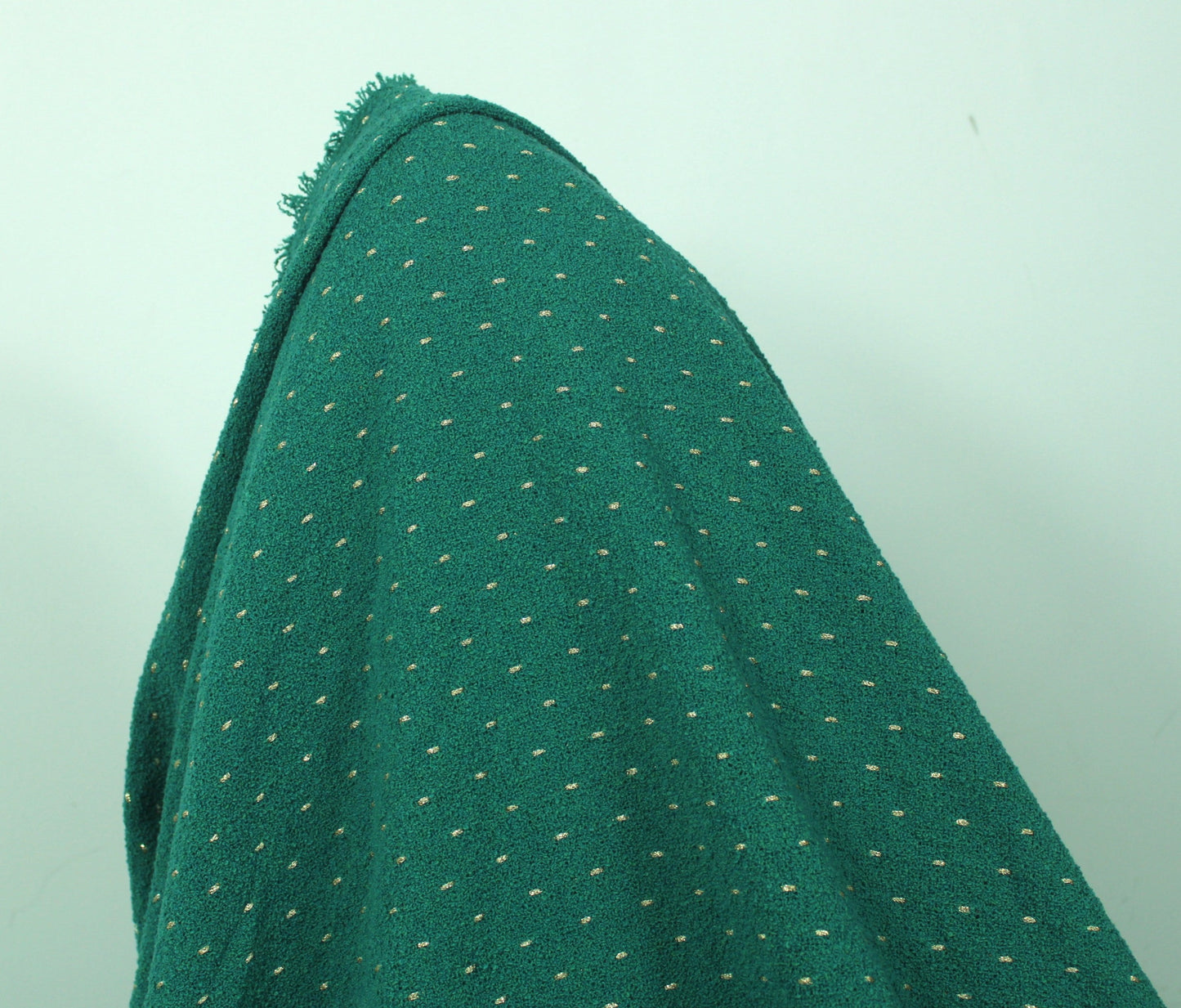 Tissu tweed de laine - à rayures - vert praisin et doré - photo 3/4 | So Tissus