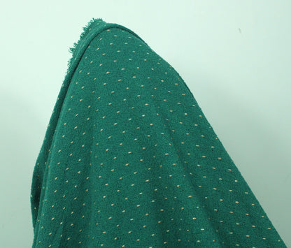 Tissu tweed de laine - à rayures - vert praisin et doré - photo 3/4 | So Tissus