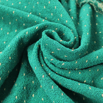 Tissu tweed de laine - à rayures - vert praisin et doré - photo 1/4 | So Tissus