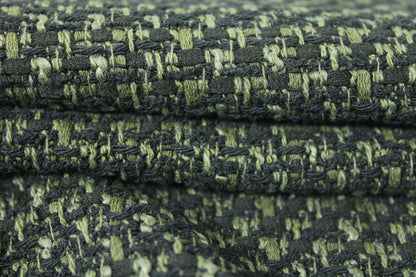 Tissu tweed coton - ton kaki et noir - photo 2/3 | So Tissus