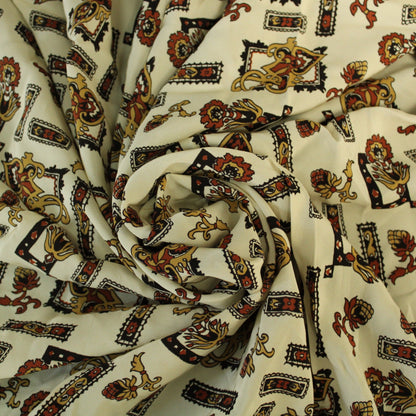 Coupon de 2,4 mètres - crêpe de chine 100% viscose - imprimé baroque - photo 1/4 | So Tissus