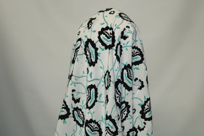 Coupon de 1 mètres - crêpe de chine 100% viscose - imprimé fleurs abstraites - photo 3/4 | So Tissus