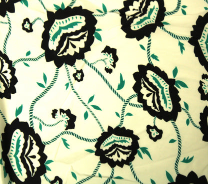 Coupon de 1 mètres - crêpe de chine 100% viscose - imprimé fleurs abstraites - photo 4/4 | So Tissus