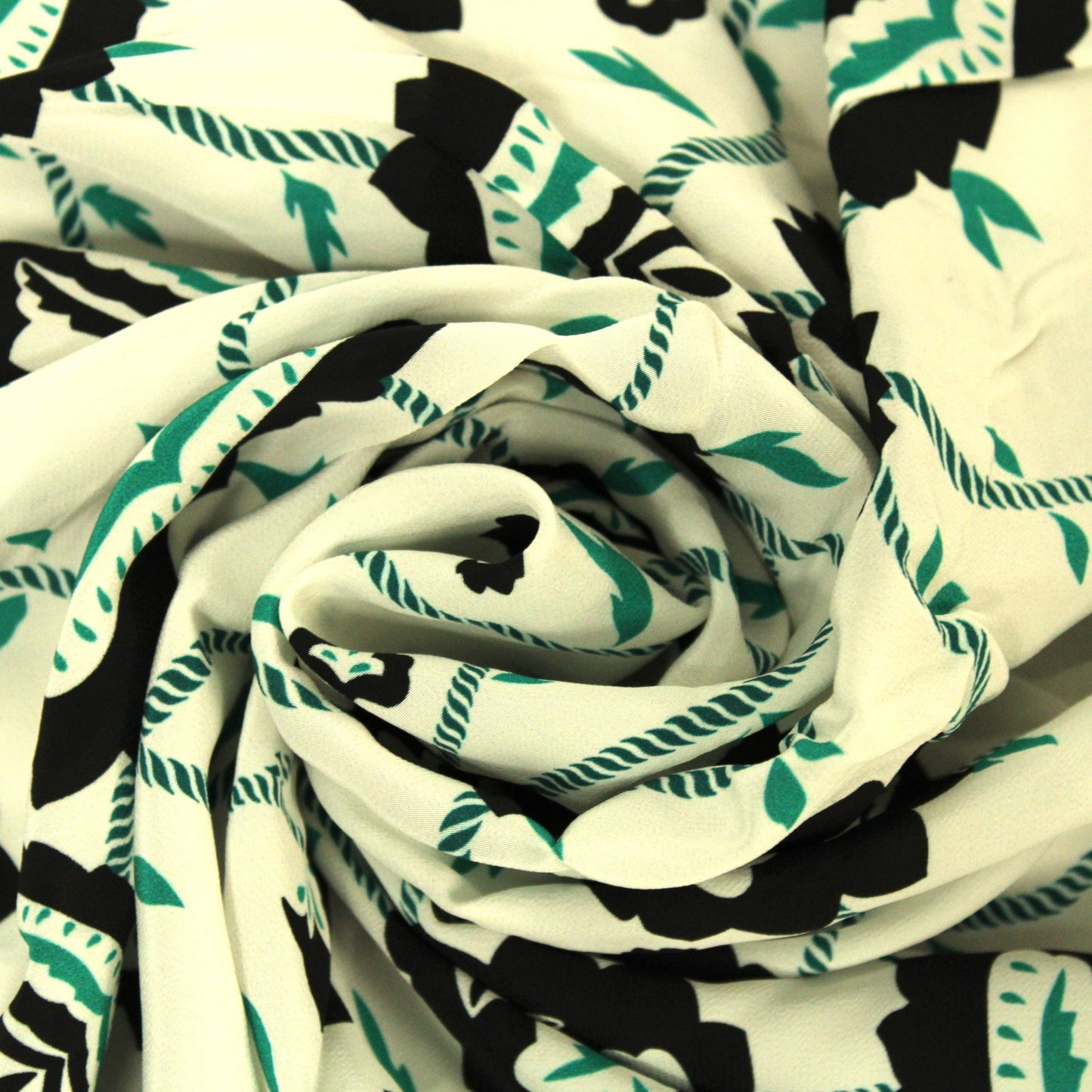 Coupon de 1 mètres - crêpe de chine 100% viscose - imprimé fleurs abstraites - photo 1/4 | So Tissus