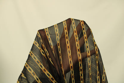 Coupon de 1.7 mètres - Mousseline - imprimé chaines - photo 4/6 | So Tissus